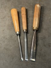 Lot of 3 Vintage Wood Carving Gouges Chisels 1/4