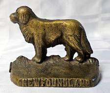 NEWFOUNDLAND NAFCO DOG BOOKEND CAST VINTAGE HOME DECOR CANADA ANTIQUE METAL picture