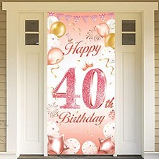 DPKOW Rose Gold 40th Birthday Decoration for Woman, Rose Gold Happy 40th Birt... picture