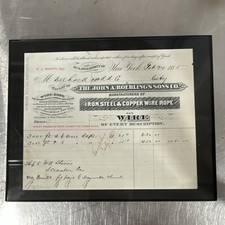 1885 John A. Roebling Wire Rope Order W.R. Storrs Scranton PA Coal Mine Ephemera picture