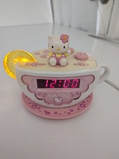 Vintage 2003 Hello Kitty Tea Cup Alarm Clock Radio W/Nightlight Working Sanrio picture