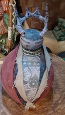 **AWESOME VINTAGE NATIVE AMERICAN PAINTED DEER WOMAN GOURD ART HANDMADE  NICE  * picture