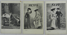 Days of the Week With Young Couple Formal Dressed - Vintage Postcard Series picture