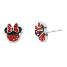 Disney Minnie Mouse Tiny Silver Colored Stud Earrings New picture