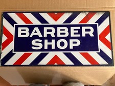 Vintage VERIBRITE Barber Shop Porcelain Double Sided Sign 24