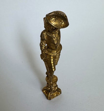 Antique 19th C. Continental Gilt Bronze Soldier Desk Wax Seal Heraldic Crest picture