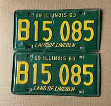 1963 Pair Illinois Vintage Truck License Plates B15 085 picture