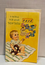 Vintage New Baby Card by American Greetings With Paper Mobile NOS Please Read picture