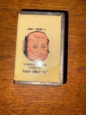 Antique Frazier-Johnson Omaha Livestock Advertising Match Safe Celluloid c1910 picture
