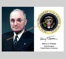 President Harry Truman Official PHOTO Portrait Art Print Seal Autograph Repro picture