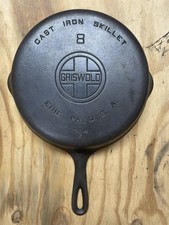 Griswold Large Block Logo Cast Iron Skillet No. 8 704 F Restored picture