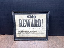 Vintage 1876 300 DOLLAR REWARD Paper W.R BOWER SHERIFF BAKERSFIELD KERN COUNTY  picture