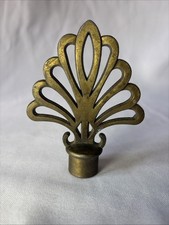 Large Brass Finial Vtg Peacock Tail Art Deco Lamp picture