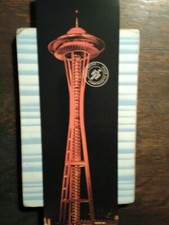 GIANT PHOTO POST CARD 1962 THE WORLDS FAIR SPACE NEEDLE SEATTLE WASHINGTON picture