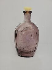 Lestoil Products Inc Vintage Amethyst Glass Bottle Eagle Lady Liberty picture