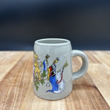 Vintage Miniature Stoneware Bavaria Germany 2.5” Coat Of Arms Mug picture