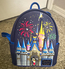 Loungefly Disney Parks Mini Backpack Mickey Mouse Tinker Bell Fireworks picture