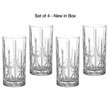 Marquis by Waterford Sparkle Highball Glasses Set of 4 Crystal 22oz Italy new picture