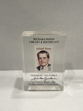 Richard Nixon Library Lucite Paperweight Stamp Yorba Linda CA Collectible picture