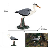 9cm Mini Heron Long-Legged Wading Bird PVC Toy Wild Animal Figure Doll Kids Gift picture