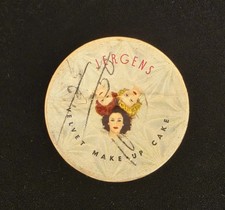 Vintage 1940’s Jergens Velvet Make Up Powder. Milk Glass Base .Make Up Intact. picture