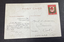 Antique 1909 Embossed Christmas Post Card St. Nicholas Charity Stamp Used  picture