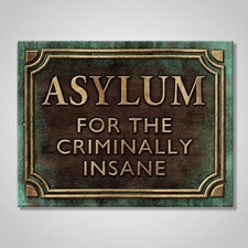Asylum for the Criminally Insane Metal Sign picture