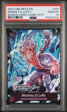 2024 ONE PIECE PROMOS BANDAI CARD GAMES FEST #041 MONKEY D. LUFFY PSA 10 picture