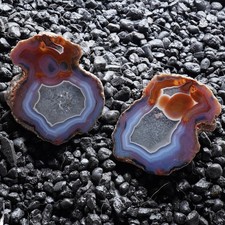 Condor Agates “surprised Faces” | Mirror Polished Specimen Pair From Argentina picture