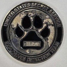 Rare USSS Secret Service K9 OZ Explosives Detection Team Challenge Coin ELZA DOG picture
