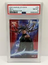 Hela 2025 Topps Chrome Marvel Studios Red Refractor 2/5 PSA NM-MT 8 Card No. 76 picture