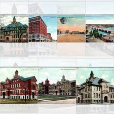x7 LOT c1910s Waterloo, IA East West High School Sycamore St Bridge Postcards picture
