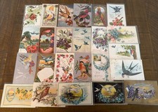 Lot of 25 Vintage Greetings Antique~Postcards with Bird~BIRDS~ in sleeves-s537 picture