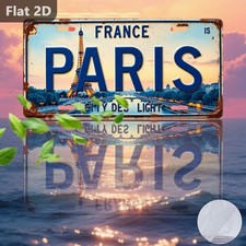 Vintage Tin Sign Aluminum License Plate 12x6 Paris Cityscape Decor picture