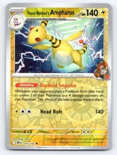 Team Rocket's Ampharos 074/182 Uncommon Destined Rivals Pokemon Reverse Holo LP picture