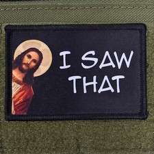 I Saw That Patch Jesus Moral Tactical Meme Military USA Flag Hook & Loop 3x2 picture