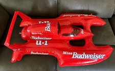 VTG 1996 Miss BUDWEISER BUD LARGE INFLATABLE BLOW-UP HYDROPLANE BAR DECOR picture