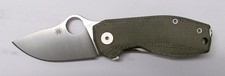 Spyderco C268MTIP SpyNano Flipper M398 Plain Titanium Lock Green Micarta NEW picture