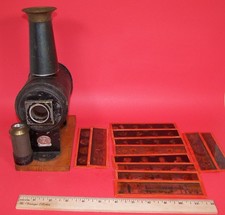 Antique ca.1890 Ernst Plank Tin Toy Magic Lantern Projector w Slides picture