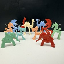 Vintage Don Manning Nosco Plastic Toy Animal Figures Lot Set of 11 MCM Art Deco picture