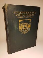 1924 STALKING BIG GAME W/ CAMERA 1ST ED SIGNED LTD PHOTOGRAVURES AFRICA ANIMALS  picture