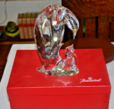 Stunning Large Baccarat figurine mother and baby penguin 8