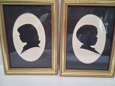 Vintage Boy/Girl Framed Silouettes Wall Decor. 8