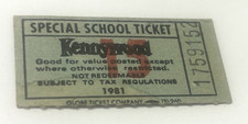 VINTAGE 1981 KENNYWOOD AMUSEMENT PARK SCHOOL TICKET PITTSBURGH WEST MIFFLIN picture