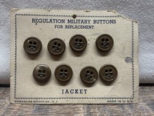 Regulation Military Buttons for Replacement: Jacket ~ On Card, WW2, Streamline picture