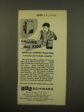 1961 FAO Schwarz Electronic Emenee Powermeg Amplifier Advertisement picture