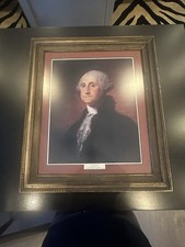 Rare George Washington Americana President Portrait Professionally Framed -24x29 picture