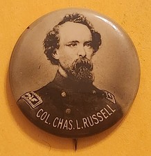 Veteran's Pin of Col Charles S. Russell 10th CT Inf, KIA Roanoke Island NC RARE picture