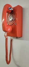 Vintage ITT Orange Rotary Dial Wall Phone/Intercom Prop No Connection Prop Only picture