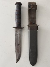 Vintage Authentic WWII USN KA-BAR MK 2 Fighting Knife w/ USN Original Sheath picture